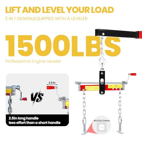 Engine Hoist Cherry Picker with Leveler (Red)