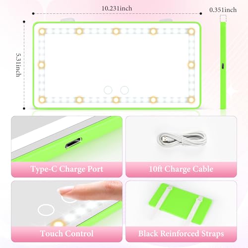 2PCS Car Sun Visor Vanity Mirror (Green / 2PCS)