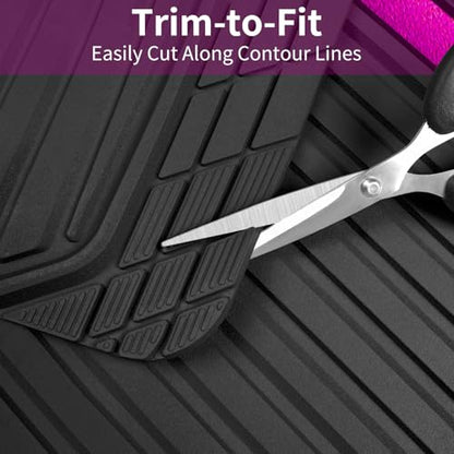 Heavy Duty Rubber Car Mats Metallic (Black Hot Pink)