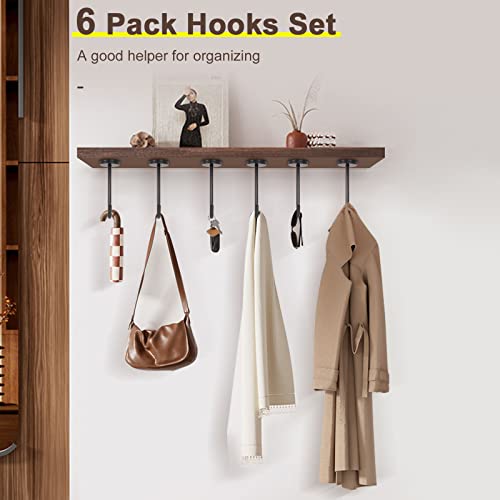Coat Hooks Wall Mount Hooks for Hanging Hat Hurse Robe (Matte Black / 4 Inch (Ceiling))