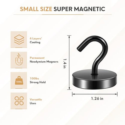 Magnetic Hooks Steel Tube Design for Cruise (Black / 130lb Magnetic Hooks)
