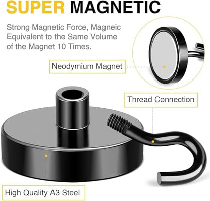 Magnetic Hooks 20pcs 170lbs Cruise Essentials 2026 Magnet Hook Black (Black / 1.42in)