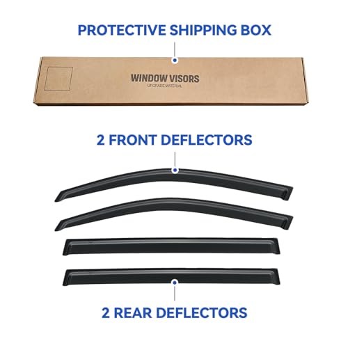 Window Visors Rain Guards for 2008 (2008-2013 Toyota Highlander)