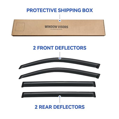 Window Visors Rain Guards for 2008 (2008-2013 Toyota Highlander)