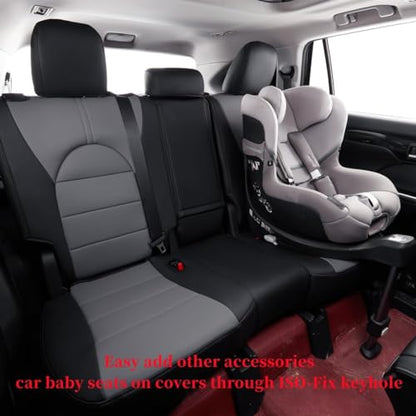 Car Seat Covers for Toyota 2018 (Leatherette(Black/Gray) / 2018-2024 Camry Hybrid LE SE)