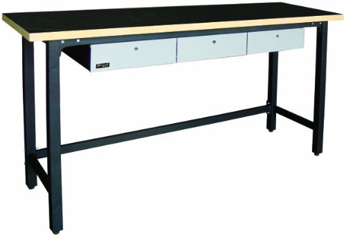 79 Inch Workbench With 3 Drawers and Wood Top (79-Inch Workbench - 3 Drawers)