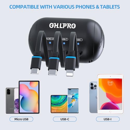 Multi Car Retractable Backseat 3 in 1 Car Charging Station Box Compatible with All Phones (2 Pack | 3-IN-1 Charging Station)
