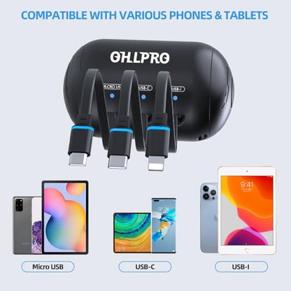 Multi Car Retractable Backseat 3 in 1 Car Charging Station Box Compatible with All Phones (2 Pack | 3-IN-1 Charging Station)