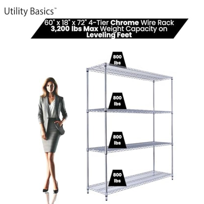 NSF Commercial 4 (60"18"x72" 4-Tier / Chrome)
