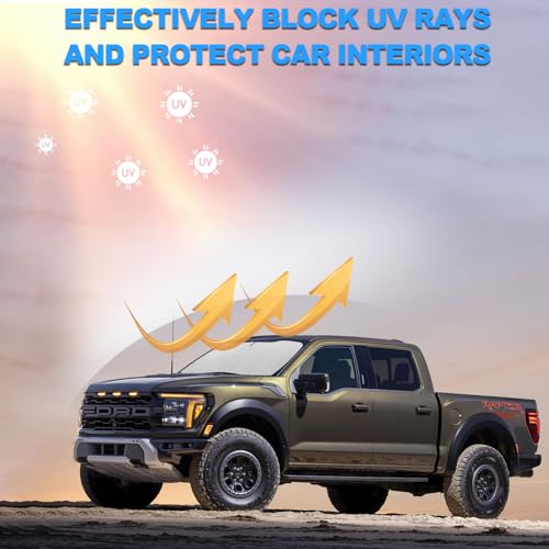 Foldable Front Windshield Sunshade fit for Ford F150 Accessories 2021 (Fit for F150 2021-2026)