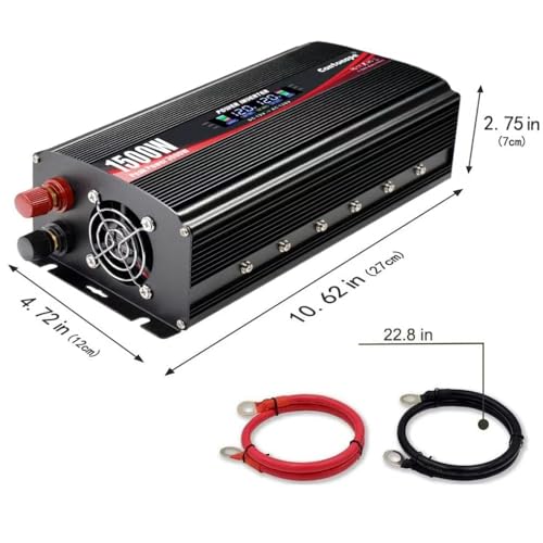 1500W Power Inverter 12V to 110V (Black)