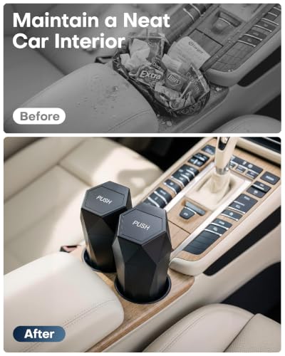 Car Trash Can with Lid (Black)