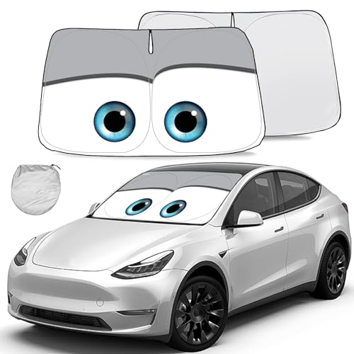 Windshield Sun Shade for 2017 (Grey / Tesla Model Y/3 (Custom Fit))