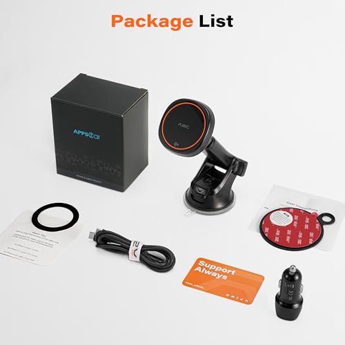 Magnetic Car Phone Mount (Orange)