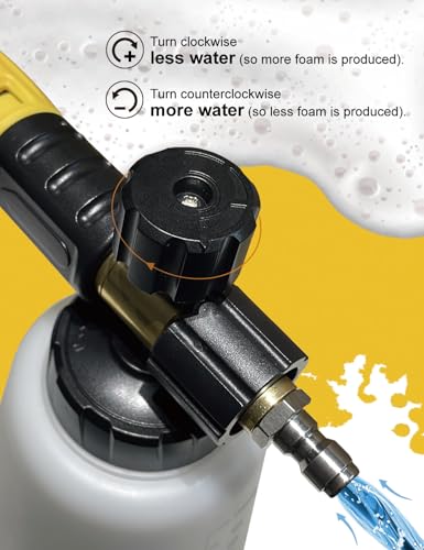Foam Cannon with Pressure Washer Tips and Nozzle Holder (Foam Canon with 5 Nozzles)