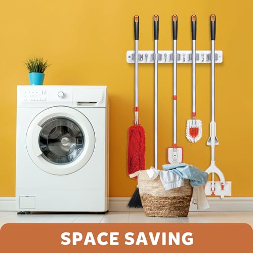 Broom Holder Wall Mount (White)