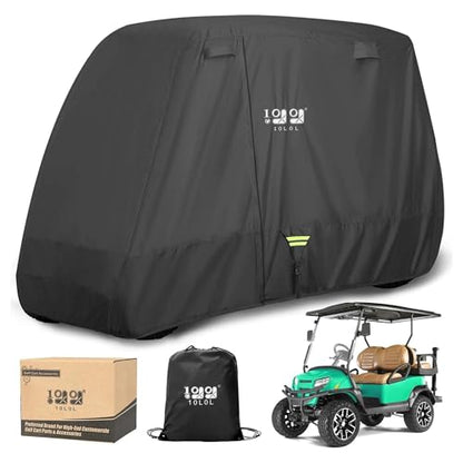 600D Golf Cart Cover. Water (Black / L-For 2/2+2/4 Passengers Cart)