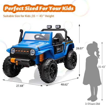 Kids Electric Ride on Truck Car Remote Control (Blue)