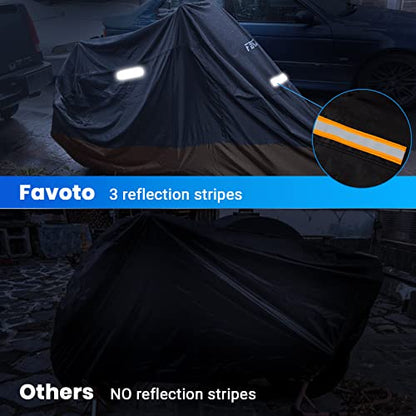Motorcycle Cover Waterproof Outdoor Motorcycle Cover Heavy Duty (Orange / 96.5")