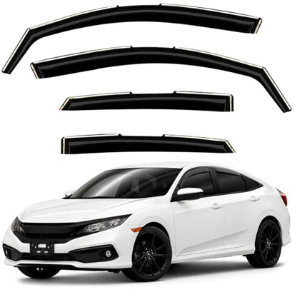 Window Deflectors Smoke Tinted In (For Civic 16-21 Sedan)