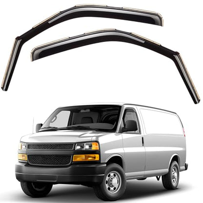 Window Deflectors Smoke Tinted in (For Express Van/Savana 96-26)