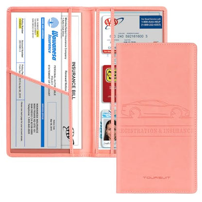 Car Registration & Insurance Card Holder (Pink)