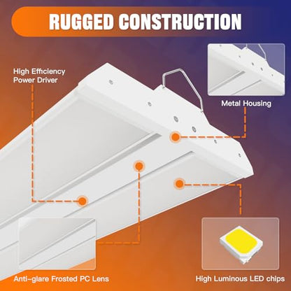 300/240/200W LED Linear High Bay Light 45000LM 5000K 120-277V, 4-Pack