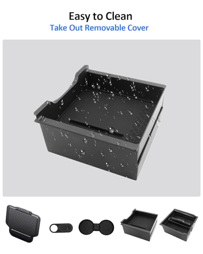 5PCS Double Layer Center Console Organizer Tray for Tesla Model Y Juniper 2025 2026 Accessories Refreshed Car Storage Tray Armrest Tray Insert Cup Holder Hidden Compartment Storage Box (Juniper (Style 3))