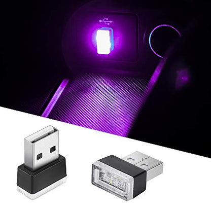 2Pcs USB LED Atmosphere Lights Mini Car Interior Accessories Ambient Lamp Universal