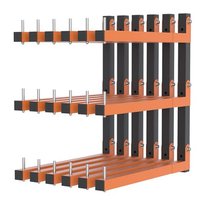 Lumber Rack Wall Mount (Orange / A– 6 Pack, 9-Tier)