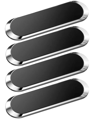 Silver Magnetic Mounts [4 Pack]. Flat Cell Phone Holder for Car Dashboard (3)