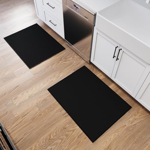24x36 Entrway Rug 2 Pack (Solid Black)