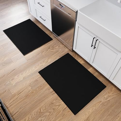24x36 Entrway Rug 2 Pack (Solid Black)