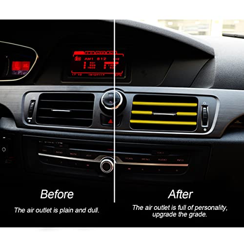 20PCS Waterproof Bendable Car Air Vent Trim Strips (Yellow)