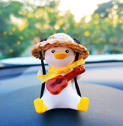Swinging Duck Car Hanging Ornament Cute Decor Rear View Mirror Accessories Mirror Hanging Car Pendant Interior for Women Charm (E)
