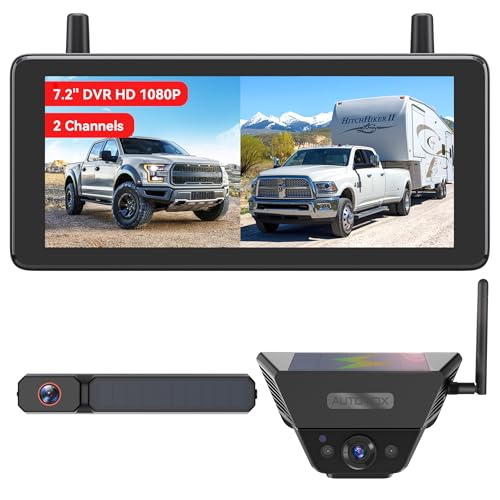 2 Solar Wireless Backup Camera System (7.2" 2-Solar Dual Cam)