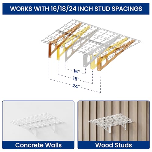2 Pack Garage Shelving with Hooks