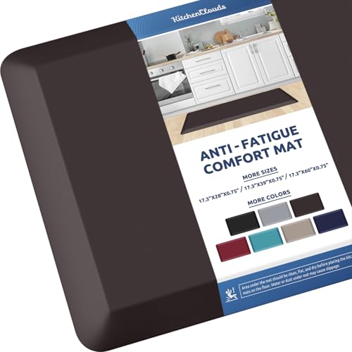 0.8" Thick Kitchen Mat Cushioned Anti Fatigue Rug Comfort Floor Mats (Chocolate / 39"L x 17.3"W x 0.8"Th)