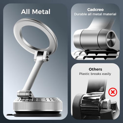 Metal Magnetic Car Phone Holder for Magsafe Phone (Silver)