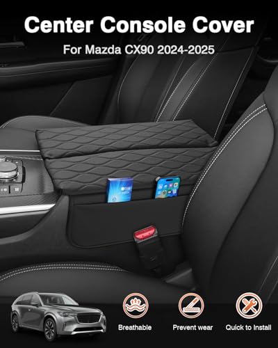 Custom for 2026 2025 2024 Mazda CX90 Center Console Cover Armrest Cover for Mazda CX (For Mazda CX90 2024-2026)