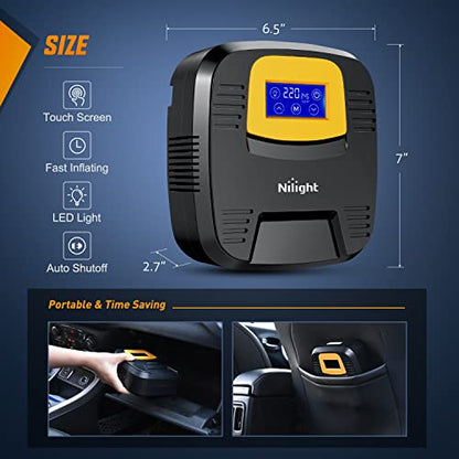 Digital Tire Inflator Air Compressor Portable Pump w (Touch Screen Air Pump)