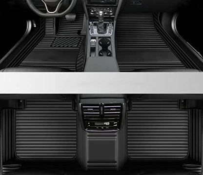 Custom All Weather Protection Leather Car Floor Mats for Cars Sedan SUV Sports Car Waterproof Floor Mat (3D Black)