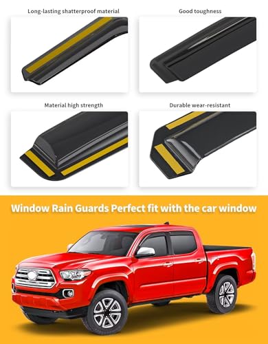 in Channel Window Rain Guards for 2016 (Fit for 2016-2023 Toyota Tacoma Double Cab)