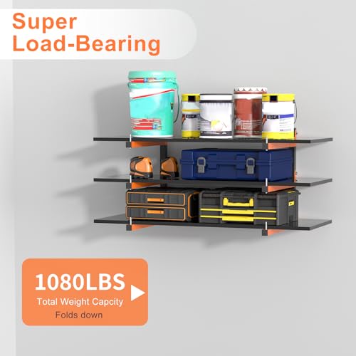Lumber Rack Wall Mount (Orange / A– 6 Pack, 9-Tier)