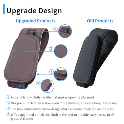 2 Packs Magnetic Sunglass Holder for Car Visor (Purple / 2pcs)