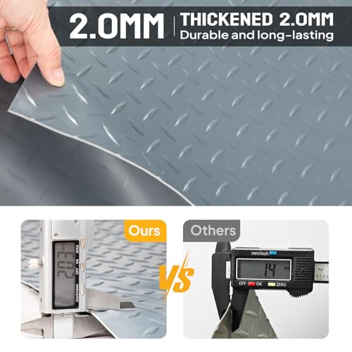 7.5x20 FT Garage Floor Mat for Under Car (Gray Diamond / 7.5'x20')