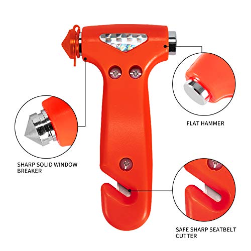 4 Pack Car Safety Hammer (Orange Red)