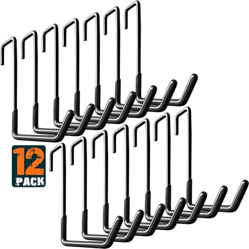 Rafter Hanger Large S Garage Hooks Bike Storage System Holder Organizer (Black 12Pack)