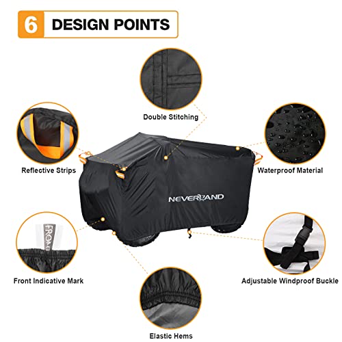 ATV Cover Waterproof Heavy Duty 4 Wheeler Cover for Honda XL (Black / XL-82.7''L x 47.2''W x 45.2''H)