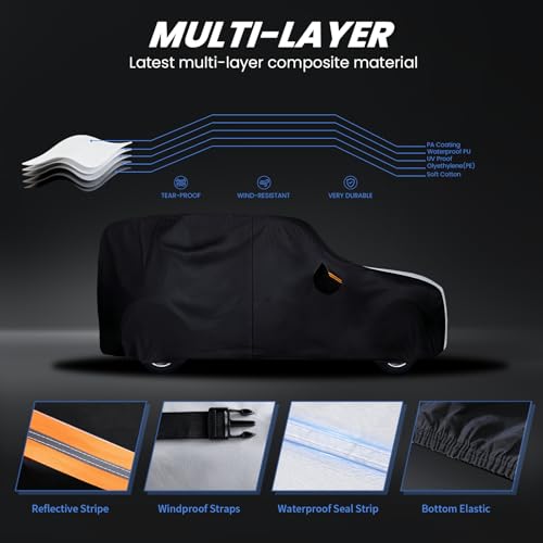 Multi Layer Car Cover Custom Fit for Ford Bronco 4 Door (Custom fit Ford Bronco 4 door / SUV car cover)